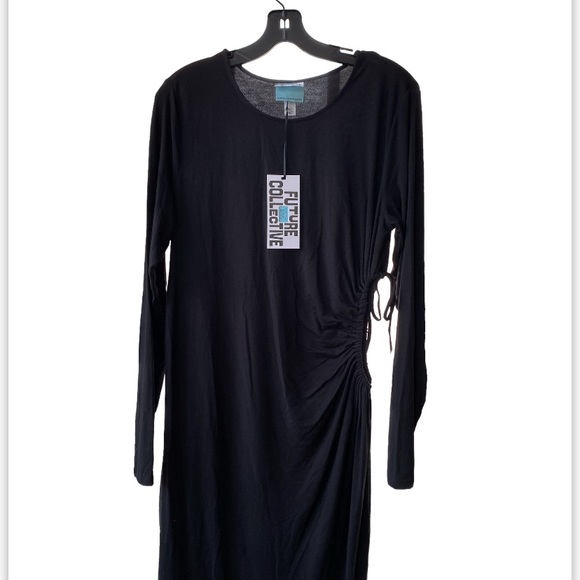 future collective gabriella karefa-johnson long sleeve black dress size L NWT - Picture 3 of 7